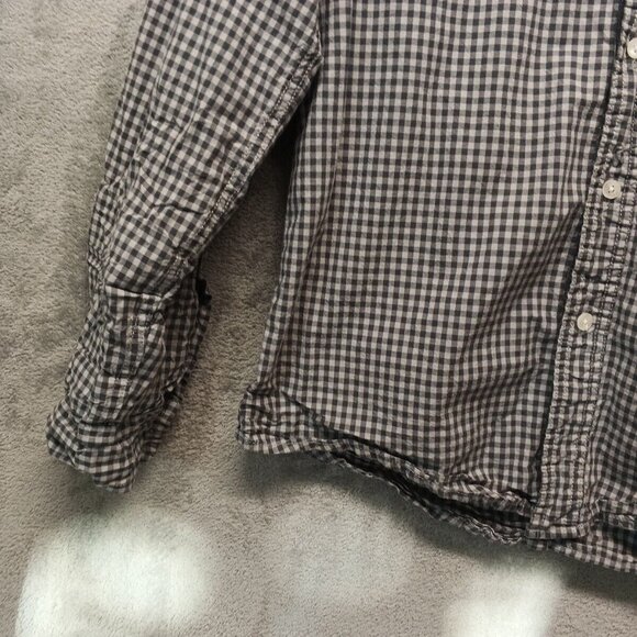 PD & C Shirt Men's Size MEDIUM Button Up Shirt Check 100% Cotton Flap Pockets - Picture 4 of 12